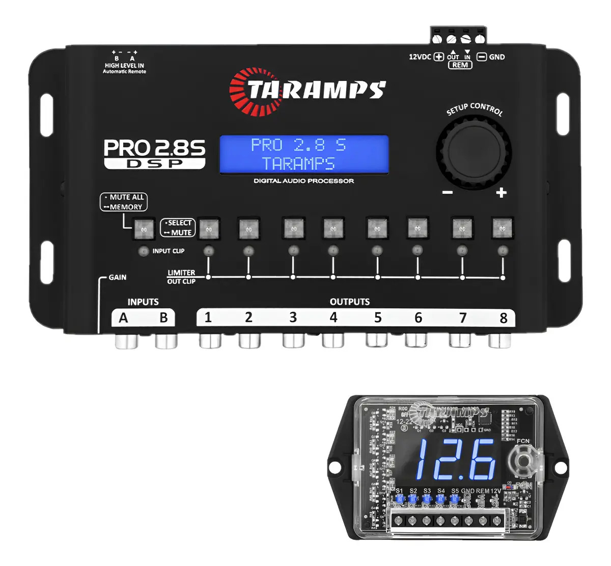 Processador Áudio Taramps Pro 2.8s + Voltimetro Vts 5.1 Cor Preto