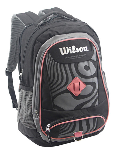 Mochila Wilson Reforzada Deportes Gym Colores Porta Notebook Color Negro