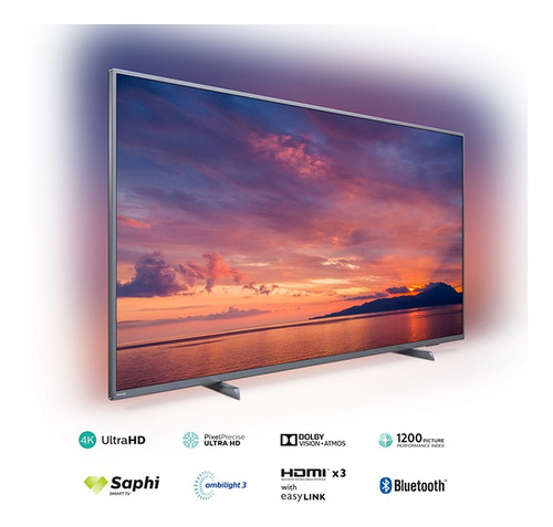 Imagen 2 de 3 de Tv Philips 55 Ambilight 4k Ultra Hd Smart Tv