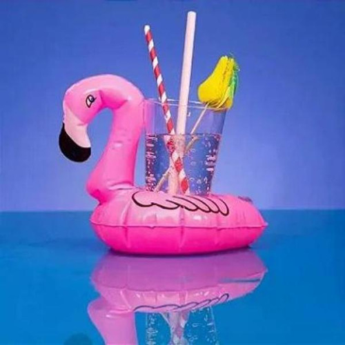 Boia Porta Copo Inflavel Flamingo