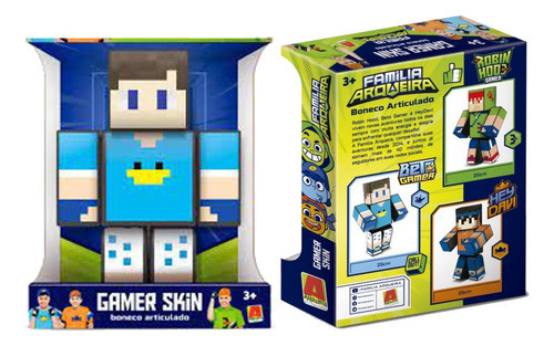 Muñeca Minecraft Familia Arqueira Hey Davi Youtubers de 25 cm