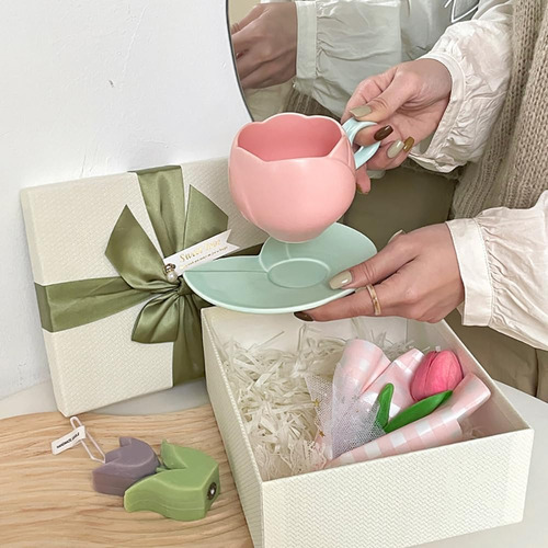 Taza Con Forma De Tulipán, Bonita Taza Con Forma De Tulipán