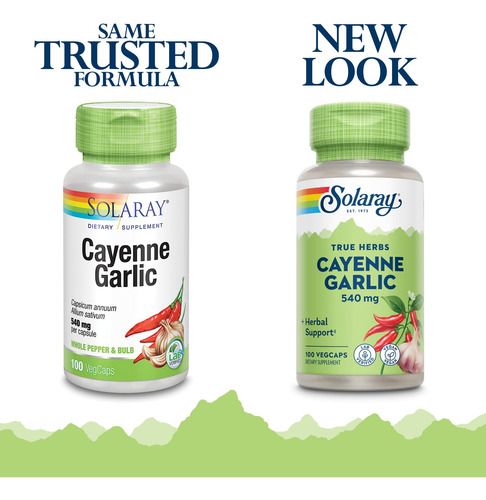 Cayena Y Ajo Solaray 540 Mg | 40.000 Unidades De Calor | Sal