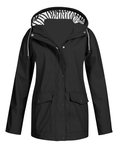 Chubasquero Con Capucha A Prueba De Viento Para Mujer, Chaqueta Impermeable Lisa Para Exteriores