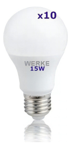 Lámpara Led 15w Cálida Werke - Pack X 10 Un