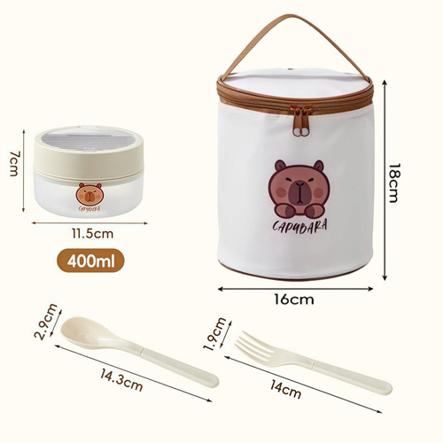 Lindo Conjunto De Lancheira Com Estampa De Capivara