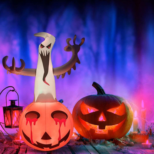 - Halloween Decoracao Porta De Abóbora Inflável,fantasma