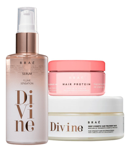 Kit Braé Hair Proteín Divine Plume E Máscara Capilar