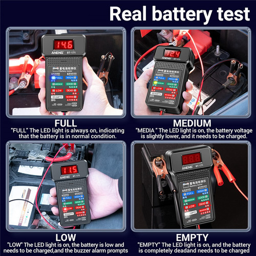 Analizador De Baterías Automotrices Aneng Bt-171 12 V (1 Pi