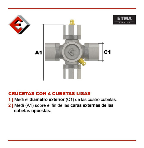 Imagen 2 de 4 de Cruceta Ø27 X 81.75 Premium Valtra - Agco Bl 88