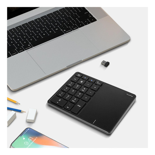 Zx Teclado Numérico Sem Fio Portátil De 2,4 Ghz Com Touchpad