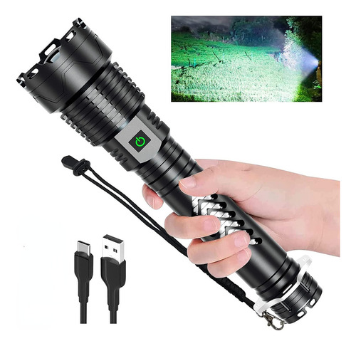 Z Linterna Led De Mano Potente Y Recargable De 200000 Lm