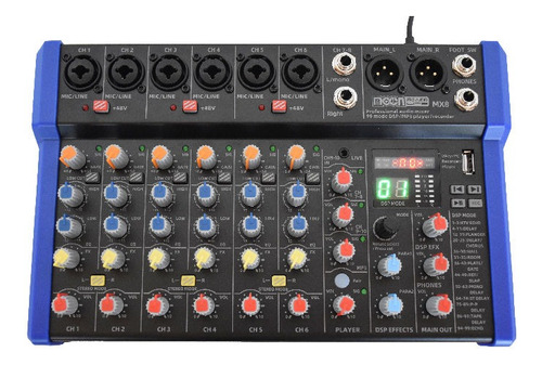 Consola Moon Mx8 Audio Mixer Eq Dsp Profesional 8 Canales