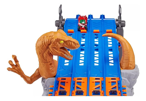 Pista De Autos Lanzadora Metal Machines Dinosaurio Attack