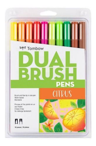 Set Marcadores Tombow Dual Brush Cítrico 10 Colores