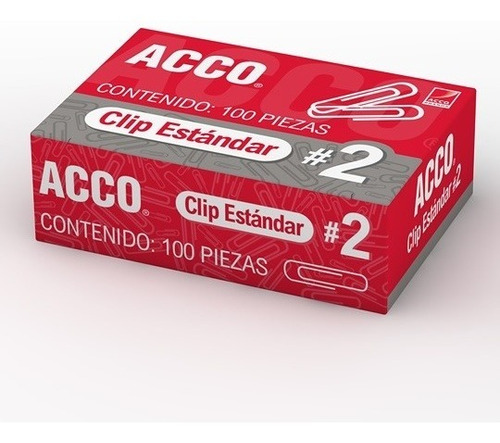 Clip Estandar Acco Numero 2 Caja Con 100 Clips