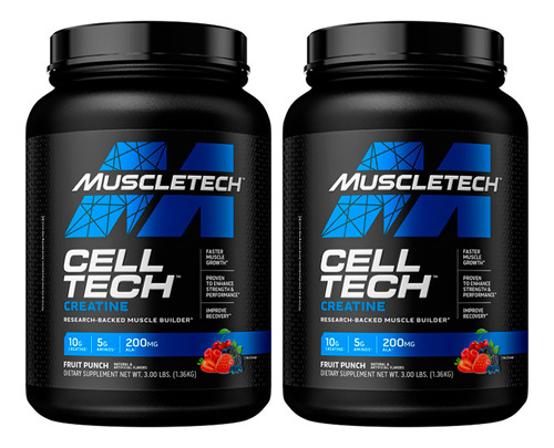 Muscletech X2 Cell Tech Creatina Suplemento Frutal 1.36kg