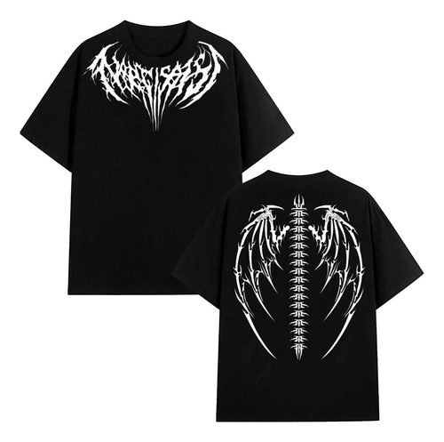 Playera Oversize Gym Diseño Gutural Doble Estampado Mod B