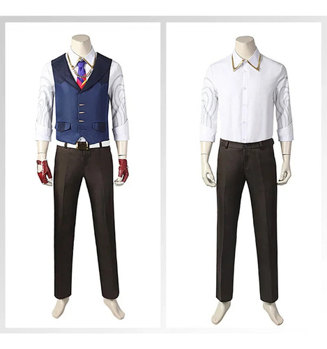 Disfraz Cosplay Game Valorant Chamber, Camisa Blanca