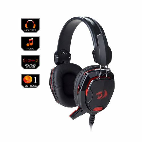 Redragon Audifonos Gamer Glaucus Red Backlight