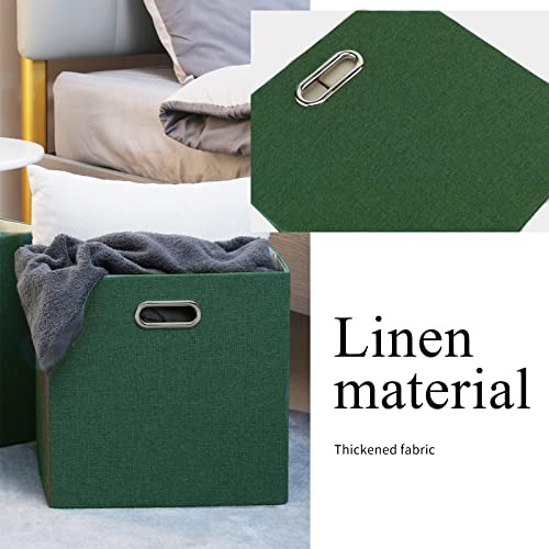 Cubo De Almacenamiento Plegable, Juego De 4, Verde Hierba