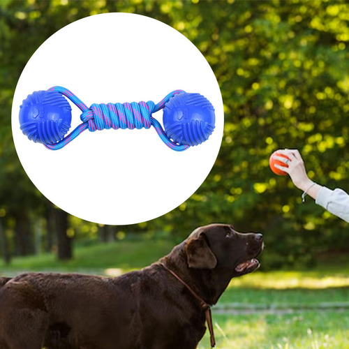 Dog Nylon Rope With Ball Pet Juguete, Resistente, Azul