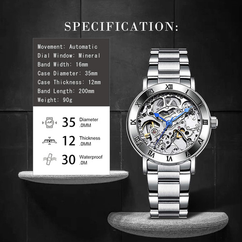 Gute Ik Reloj Automático Para Mujer, Pulsera Mecánica Steamp