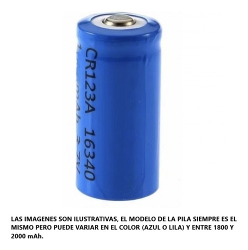 2 Baterias 16340 ( Cr123a ) + Cargador Doble Inteligente Usb