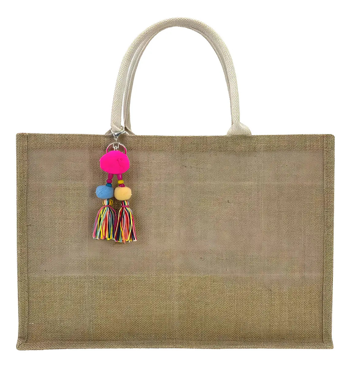 Bolsa de Praia Grande Palha Sintética MM BAGS com Zíper e Alças Reforçadas