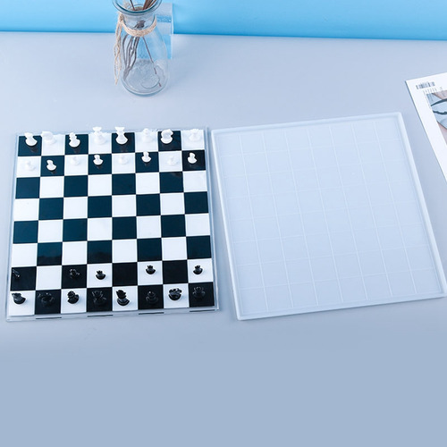 1 Juego De Piezas De Ajedrez 3d, Molde De Resina Epoxi De Cr