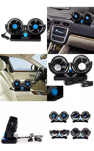 Mini Ventilador Doble 4 Pulgadas 360° 5 Aspas Para 12v/24v