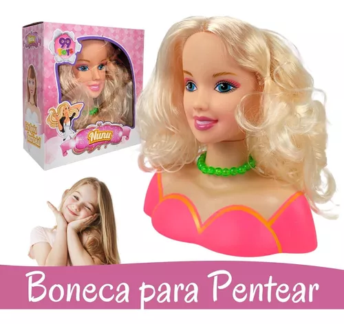 Busto da Barbie Boneca de Pentear e Maquiar Boneca