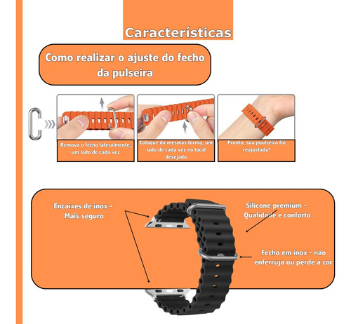 Pulseira Para Apple Watch Ultra 49 - Silicone Ondulada