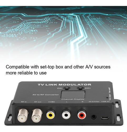 Modulador De Enlace Tm 70 Uhf Tv, Convertidor Av A Rf, Exten