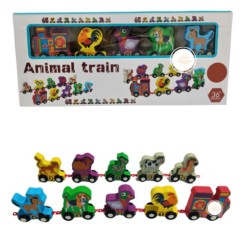 Tren De Números Animales Juguete Didactico Montessori Niños