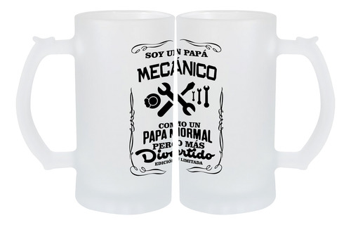 Tarro Cervecero Esmerilado 16 Oz Diseño Mecánico