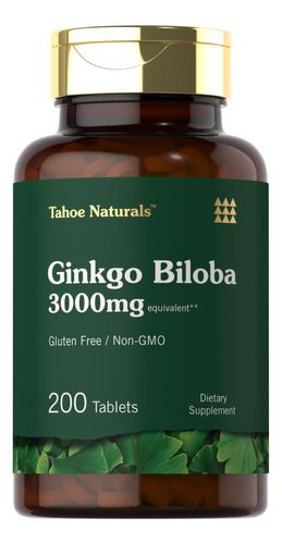 Suplemento Carlyle Ginkgo Biloba 3000 Mg 200 Comprimidos