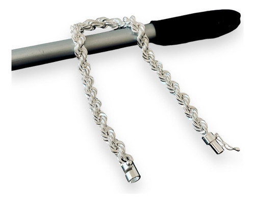 Pulseira Trançado Fio Baiano Prata 925 Maciça F/ Canhão 5mm