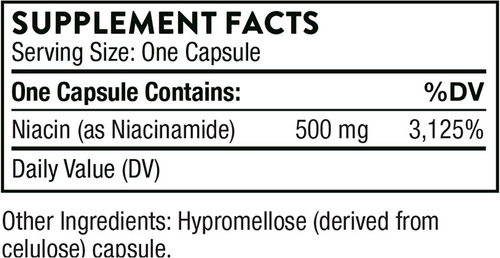 Niacinamida B3 Thorne Research 180 Capsulas