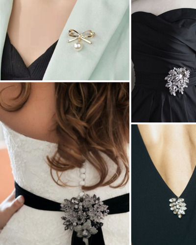 Prendedor Aesthetic Para Ropa. Charms Alfiler Para Vestidos Gris, Rosa, Dorado
