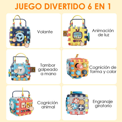 Cubo Didáctico Multifuncional 6 En 1 Juguetes Educativos