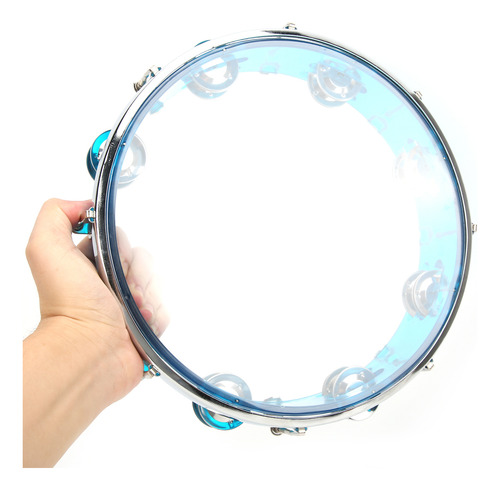 Hand Tambourine Double Row Adjustable 10in Percussion