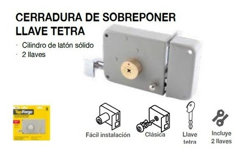 Cerradura De Sobreponer Derecha Y Izquierdo Llave Tetra