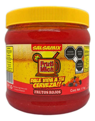 Pulpa Para Escarchar Michelada Frutimich 1.1kg Frutos Rojos