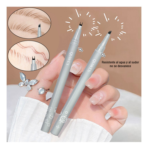 Pincel Lápiz Cejas Delgado Delineador Ojos Tatto Liner Set