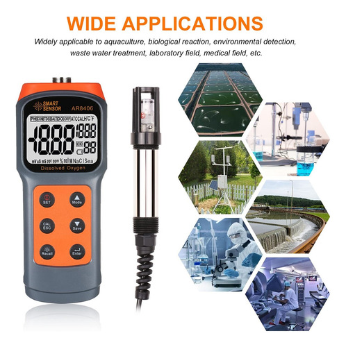 Detector Digital Ar8406 De Oxígeno Disuelto 0.0-30.0mg/l