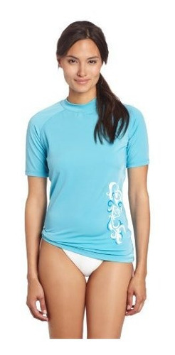 Kanu Surf Women's Breeze Ii Rashguard, Aqua, X-large