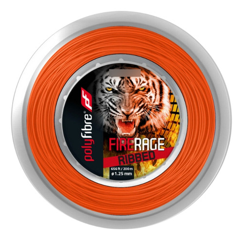 Rolo De Corda 200 Metros Fire Rage Ribbed - 1.25mm - Laranja