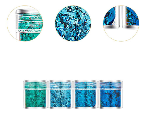 4 Piezas De Confeti De Copos De Papel De Aluminio Azul Verde