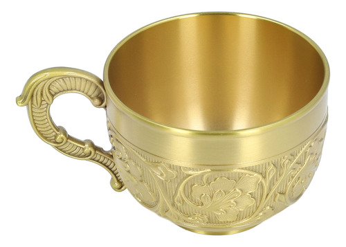 Taza De Agua De Latón Con Estampado Retro, Inoxidable, Para